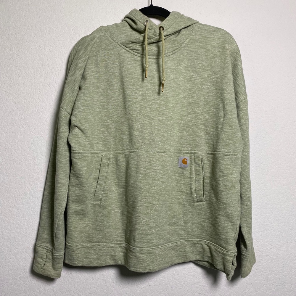 Carhartt Womens Relaxed Fit Hoodie Green Cozy Casual Workwear Utility Everyday